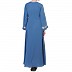 Embroidered umbrella dress abaya- French Blue Embroidered umbrella dress abaya- French Blue